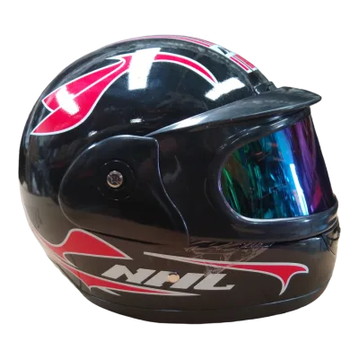 CASCO MOTO CERRADO DOBLE MICA NEGRO