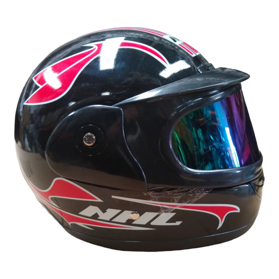 CASCO MOTO CERRADO DOBLE MICA NEGRO