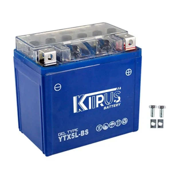 BATERIA GEL YTX5L-BS KIIRUS (P/CGL125/ BWS 125/ ELITE/ JOG/ VARIAS)